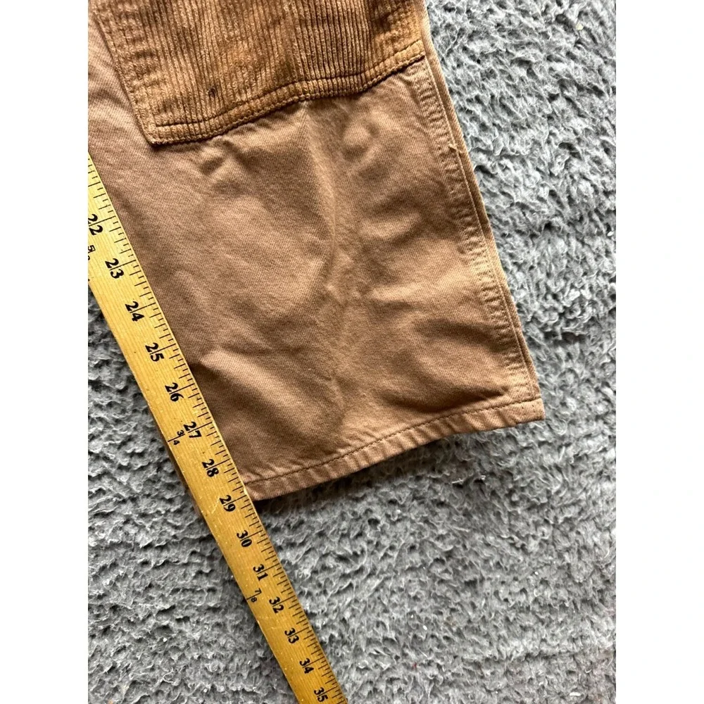 NWD Pacsun Corduroy Patch Double Knee Baggy Carpenter Pants Brown Size 28 x 30